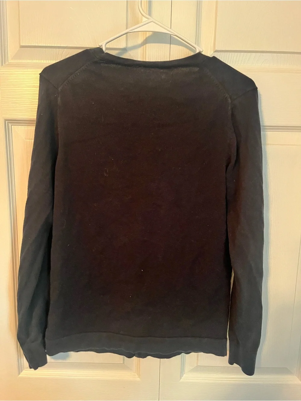 Men's Black V-Neck Button Front Cardigan Sweater